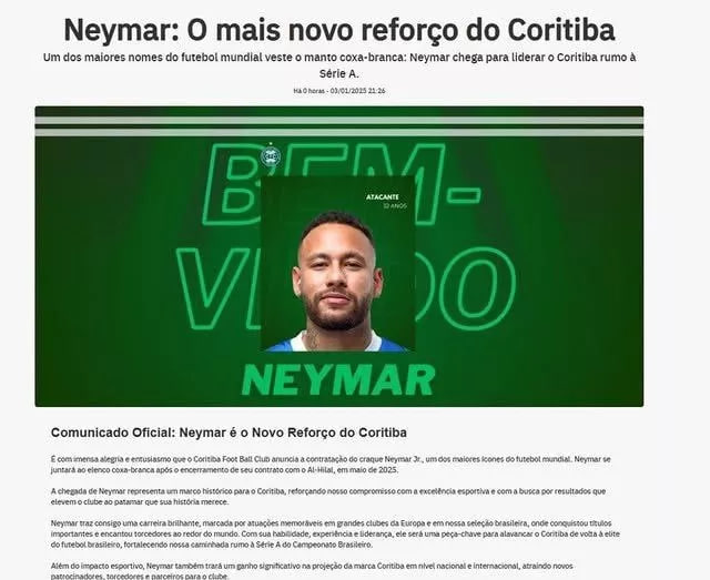 Braziliya klubi Neymarning transferini e’lon qildi, biroq...